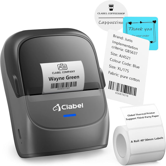 CLABEL Label Maker Machine with Tape: 221B Inkless Label Printer 2 Inch Portable Bluetooth Handheld Sticker Barcode Thermal Printer Compatible with Phone & PC for Small Business Retail School Office