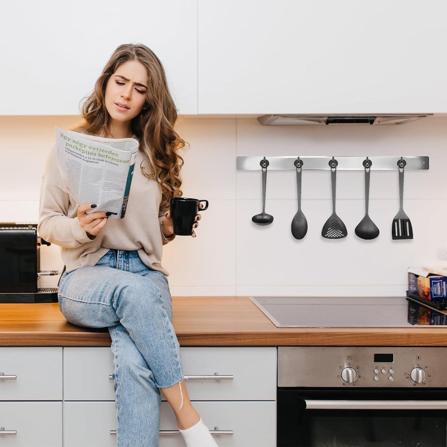 Neosmuk Magnetic Hooks,30lb Heavy Duty Earth Magnets with Hook for Refrigerator, Extra Strong Cruise Hook for Hanging, Magnetic Hanger for Cabins, Grill (Gunblack, Pack of 4)