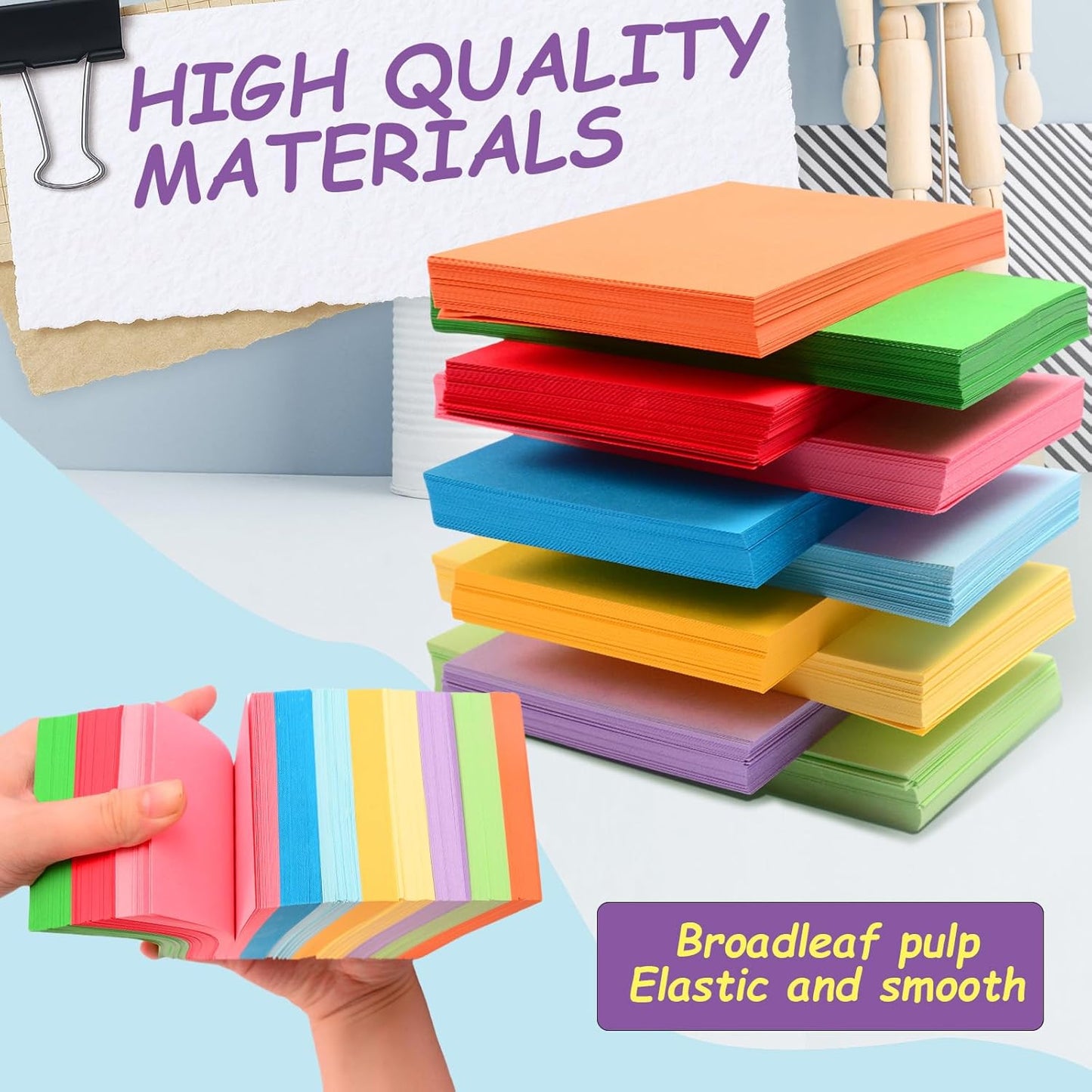 600 Count Colored Blank Index Cards, Unlined Index Cards 3x5，Flash Cards Learning Memo Scratch Pad, Heavy Notecards for Studying School Office Supplies