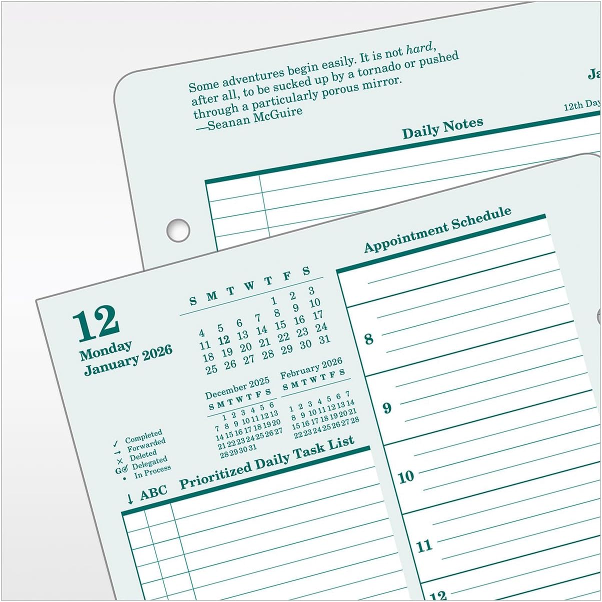 FranklinCovey - Original Two Page Per Day Ring-Bound Planner (Jan 2026 - Dec 2026, Classic)