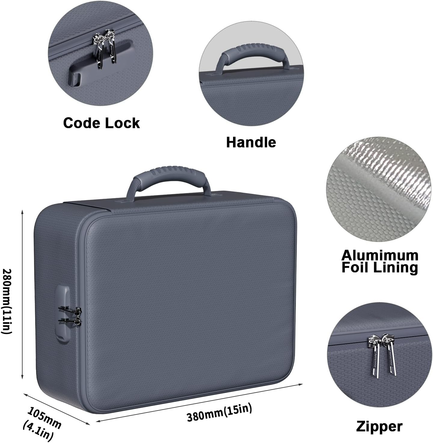 DocSafe 5200°F Document Organizer with Lock,Upgraded Heat Insulated Fireproof＆Waterproof Box 8 Layers File Organizer,Portable Home Travel Safe Storage for Important Documents, Files,Gray (Soft)