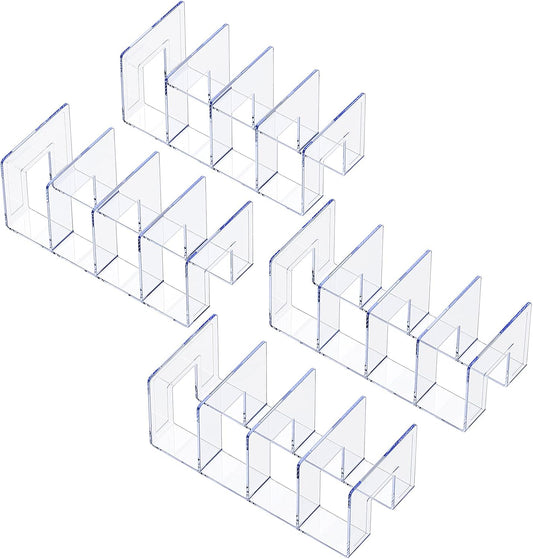 LUGUNU Clear Acrylic Purse Organizer - 4-Section Divider for Handbag Closet Storage - Durable Rack for Purses, Clutches More (Set of 4)