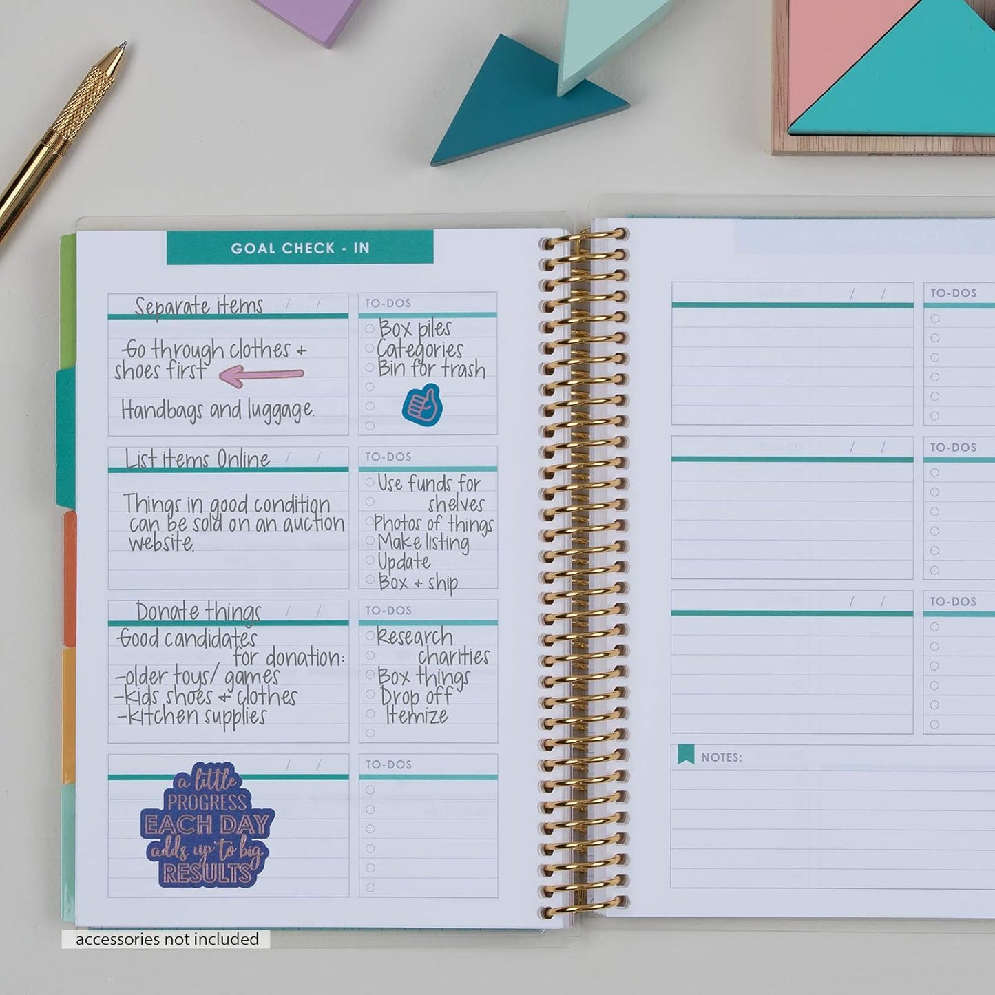 Erin Condren Coiled A5 Planner - Goal Setting, Featuring Goal-setting Tips and Advice, Goal-tracking Spreads, To-do Lists for Action Steps, and More. Boost Productivity