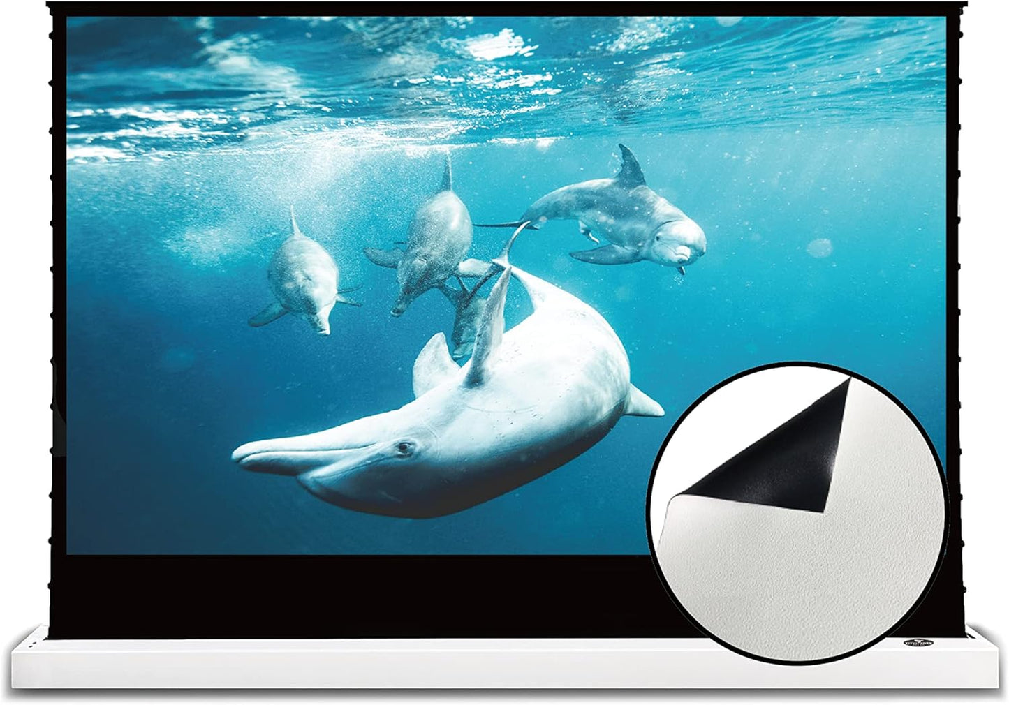 VIVIDSTORM-Screen Projector S 92 inch Motor Rollable Foldaway Portable Screen with White Cinema PVC, 4k 3D HD Gaming/Office Room,Compatible with Standard Projector,VWSDSTW92H