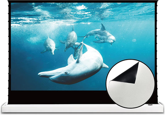 VIVIDSTORM-Screen Projector S 92 inch Motor Rollable Foldaway Portable Screen with White Cinema PVC, 4k 3D HD Gaming/Office Room,Compatible with Standard Projector,VWSDSTW92H