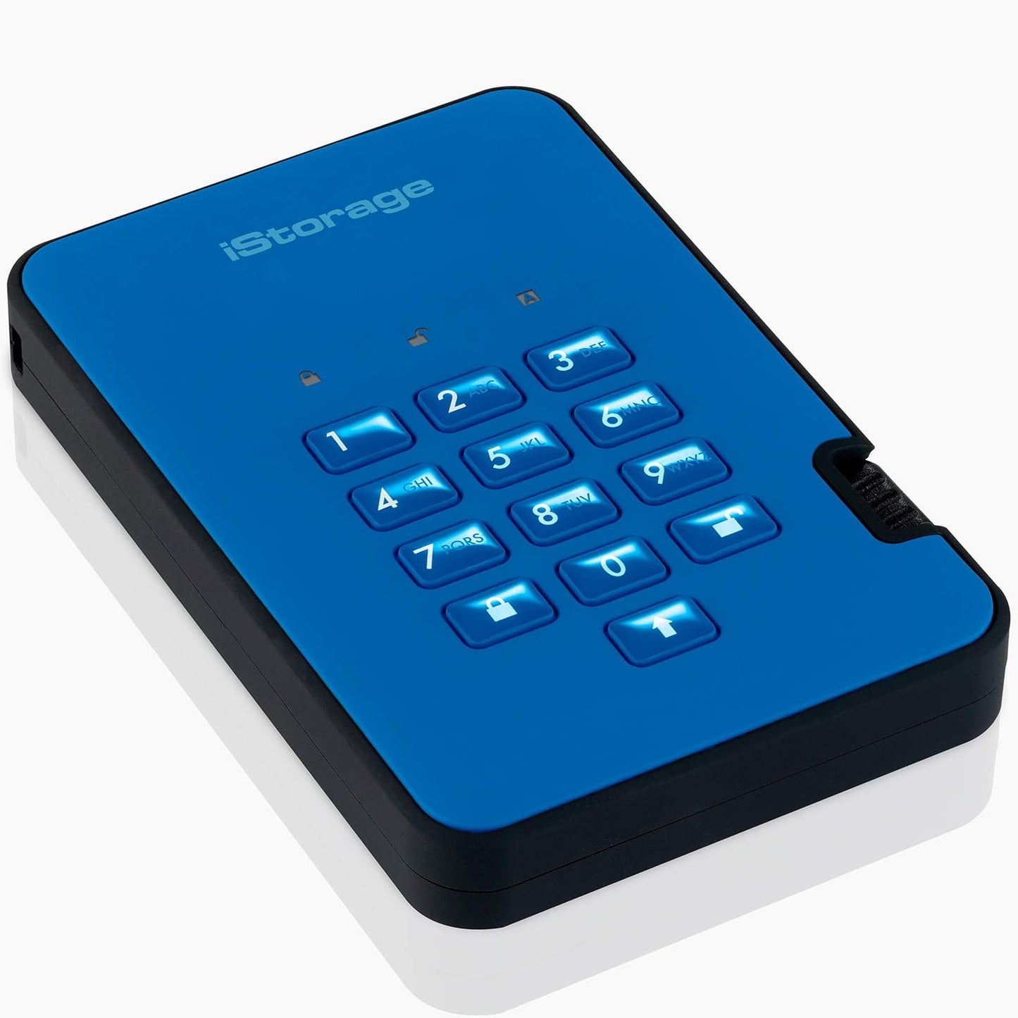 iStorage diskAshur2 HDD 2TB Blue | Secure portable hard drive | Password protected | Dust & water resistant | Hardware Encryption