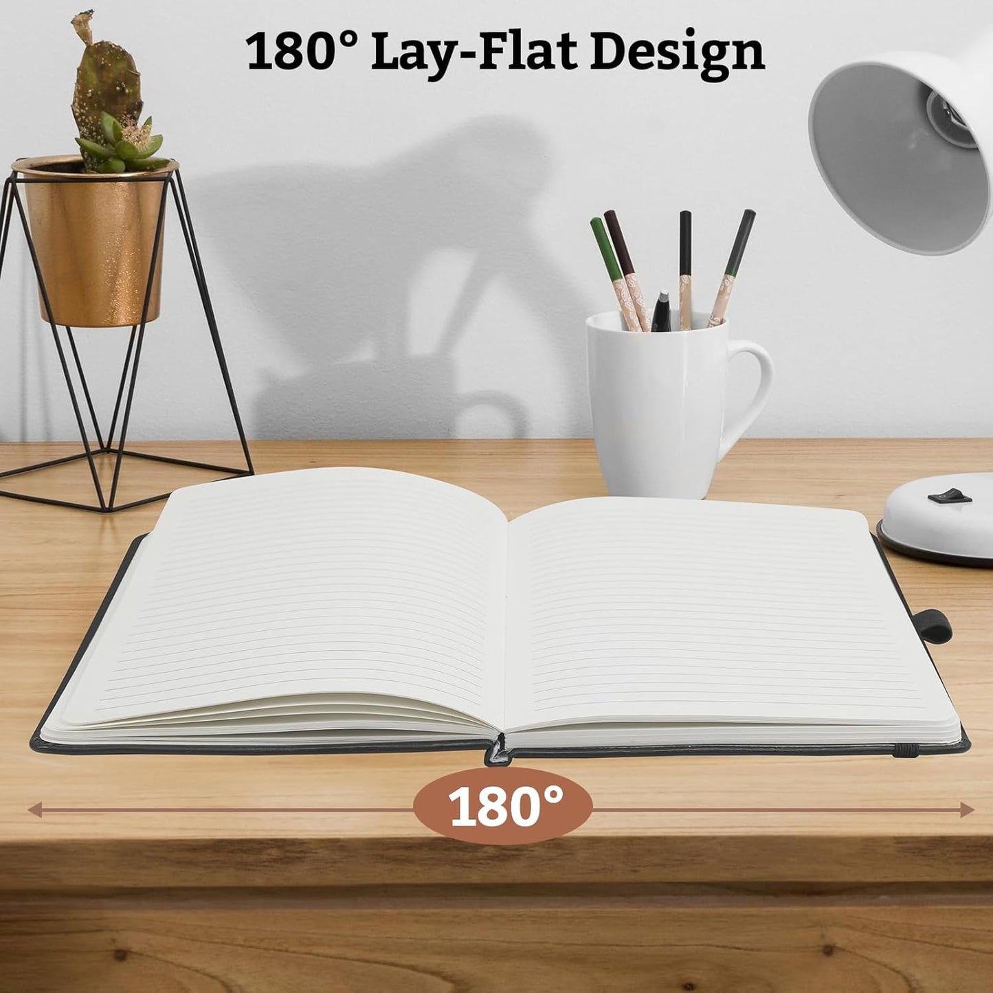 Lined Hardcover Journal Notebook, A5 192 Pages 100Gsm Thick Paper College Ruled for School,Note Taking,Work,Diary，5.7''*8.3'',Black