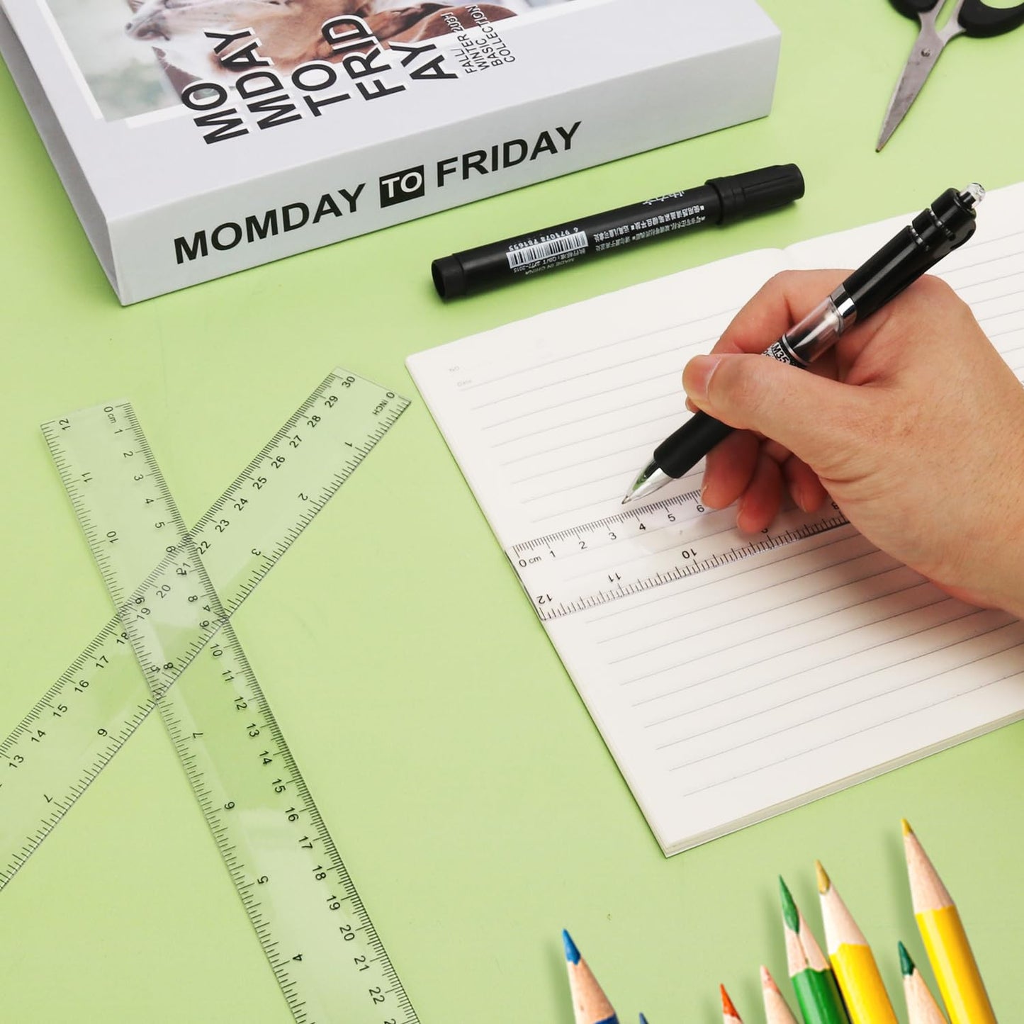 200 Pack 12 Inch Plastic Rulers Bulk, Clear Plastic Ruler, Transparent Ruler with Dual-Scale Measurement, Easy to Store, for Home, Office, Practical Use by KUKLIPJIM