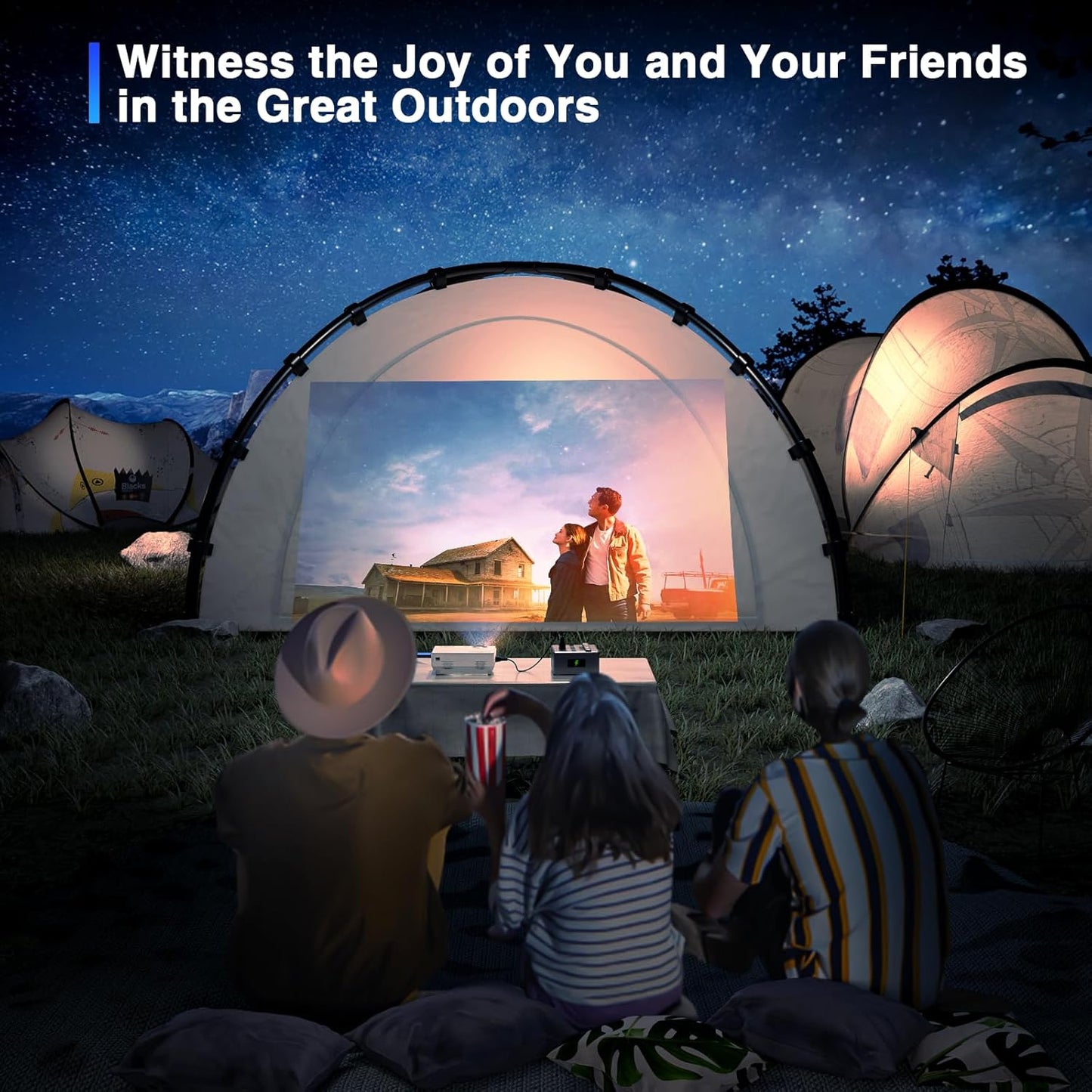 AuKing Projector,2025 Upgraded Mini Projector with Wifi and Bluetooth, Full HD 1080P Home Theater Video Projector Compatible with HDMI/USB/AV/Smartphone/TV Box/Laptop