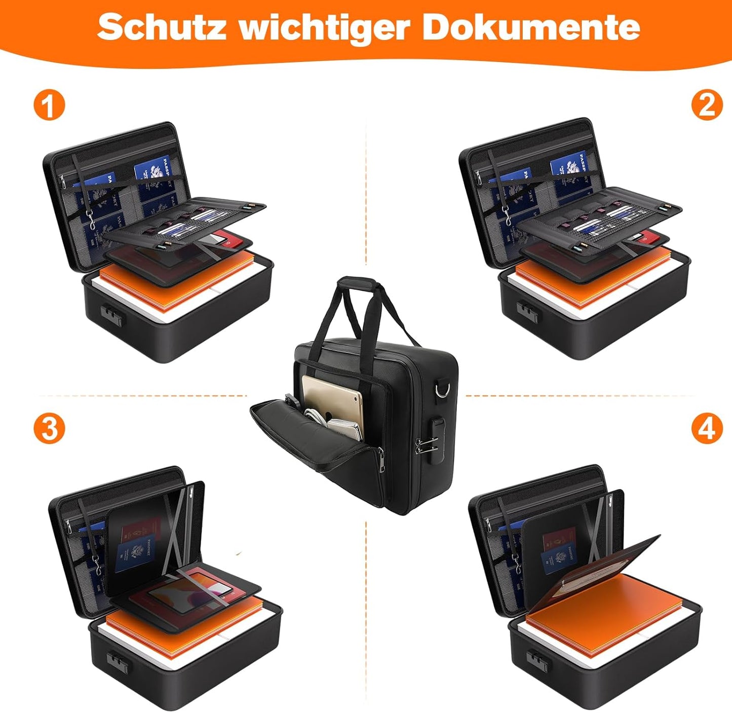 5200°F Fireproof Document Box, Important Document Organizer, Document Safe Box Fireproof Waterproof, 2025 Latest Model