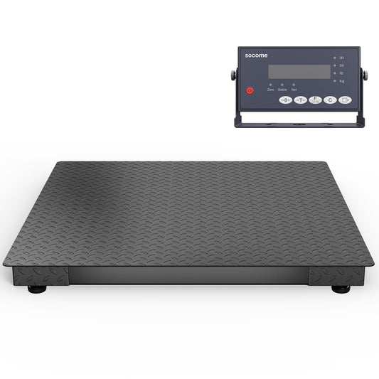 48"x48" Industrial Floor Scale, Professional Platform Scale with Digital Indicator, Weighing Scale for Warehouse Shipping and Industrial Use, 10000 lb x 1 lb, Black
