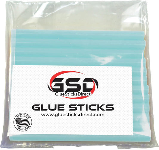Mini Size Hot Melt Glue Sticks for Glue Gun - Bulk 4in Baby Blue Glue Sticks - Great for Art Craft Repairs & Compatible w/Most Glue Guns - 5/16" X 4" (24 Sticks) - Made in USA