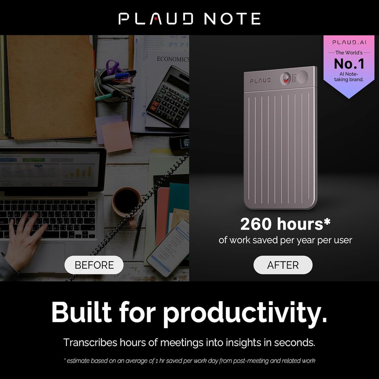 AI Voice Recorder, Note Voice Recorder w/Case, App Control, Transcribe & Summarize with AI Technology, Support 112 Languages, 64GB Memory, Audio Recorder for Lecture, Meeting, Call, Interview