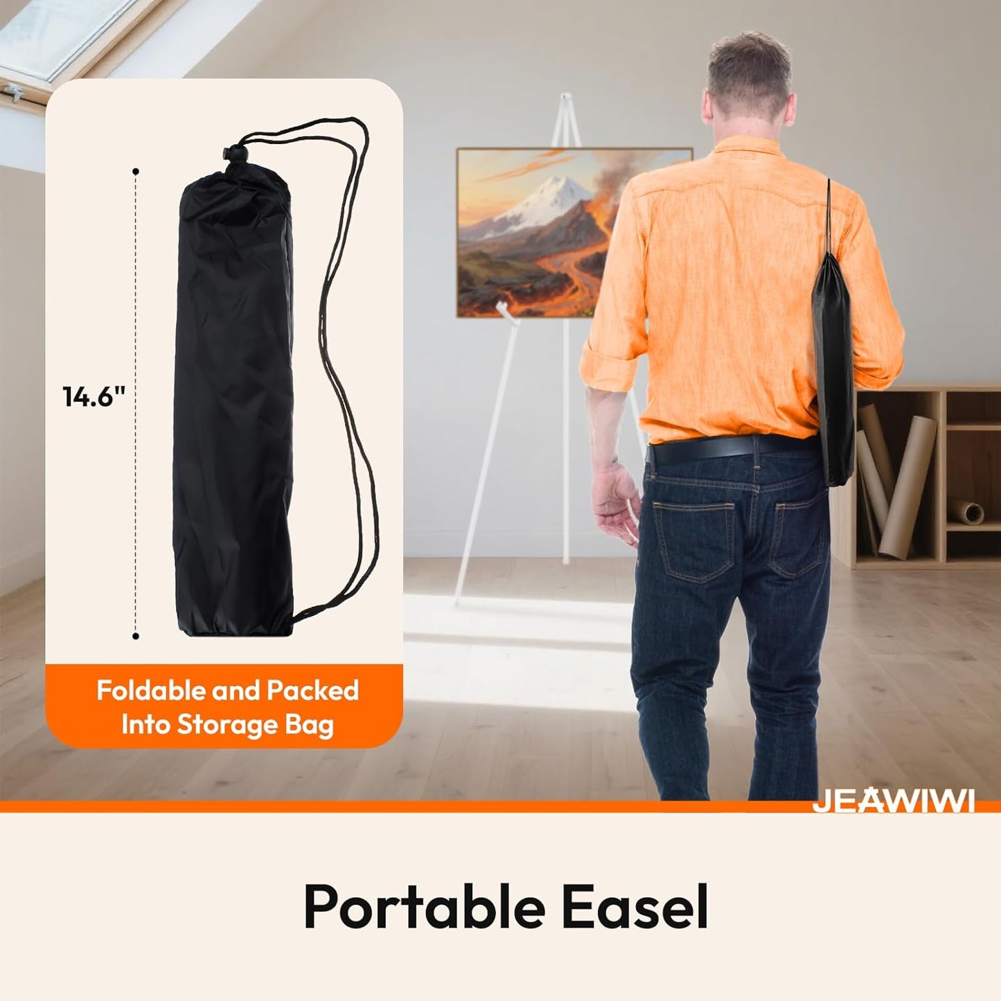 4PCS White Easel Stand for Wedding Sign Stand, 66 Inch Adjustable Metal Easels for Display, Portable Folding Easel for Wedding, Display Show, Arts, Poster with Portable Bags