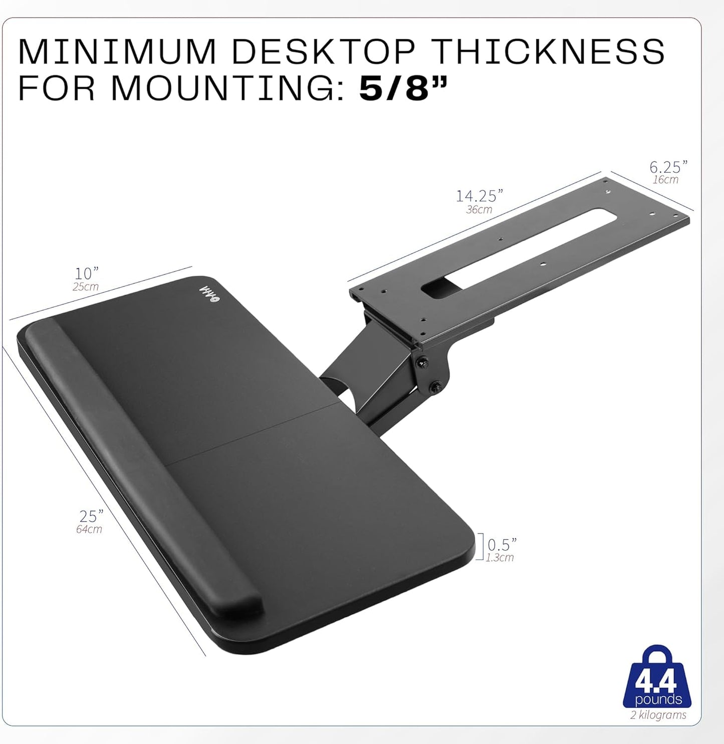 VIVO Adjustable Computer Keyboard & Mouse Platform Tray Ergonomic Under Table Desk Mount Drawer Underdesk Shelf (MOUNT-KB03B)