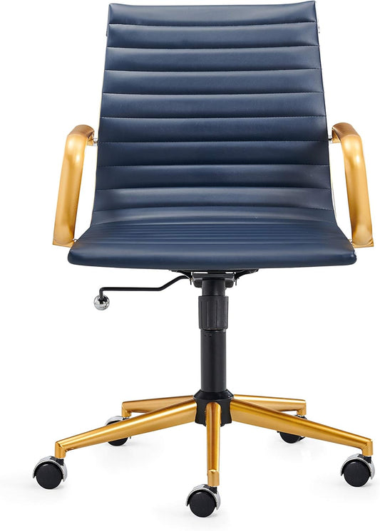 Chair, Desk Computer Chair ，with Armrests ，Ergonomic Office Chair for Home and Office, 17.32 x 22.83 x 35.43 inches, Multiple Colors (Gold Navy)