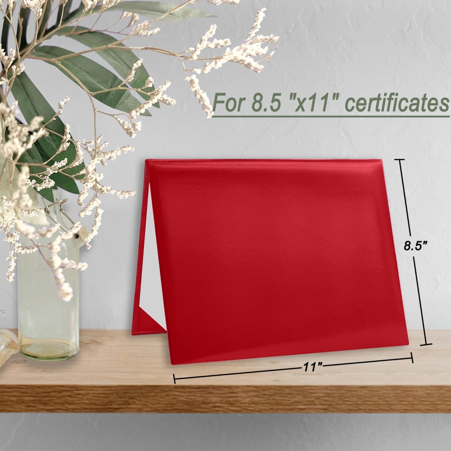 Certificate Holders 8.5"x11" Graduation Diploma Cover Document Leather Folders,Red-5 Pack