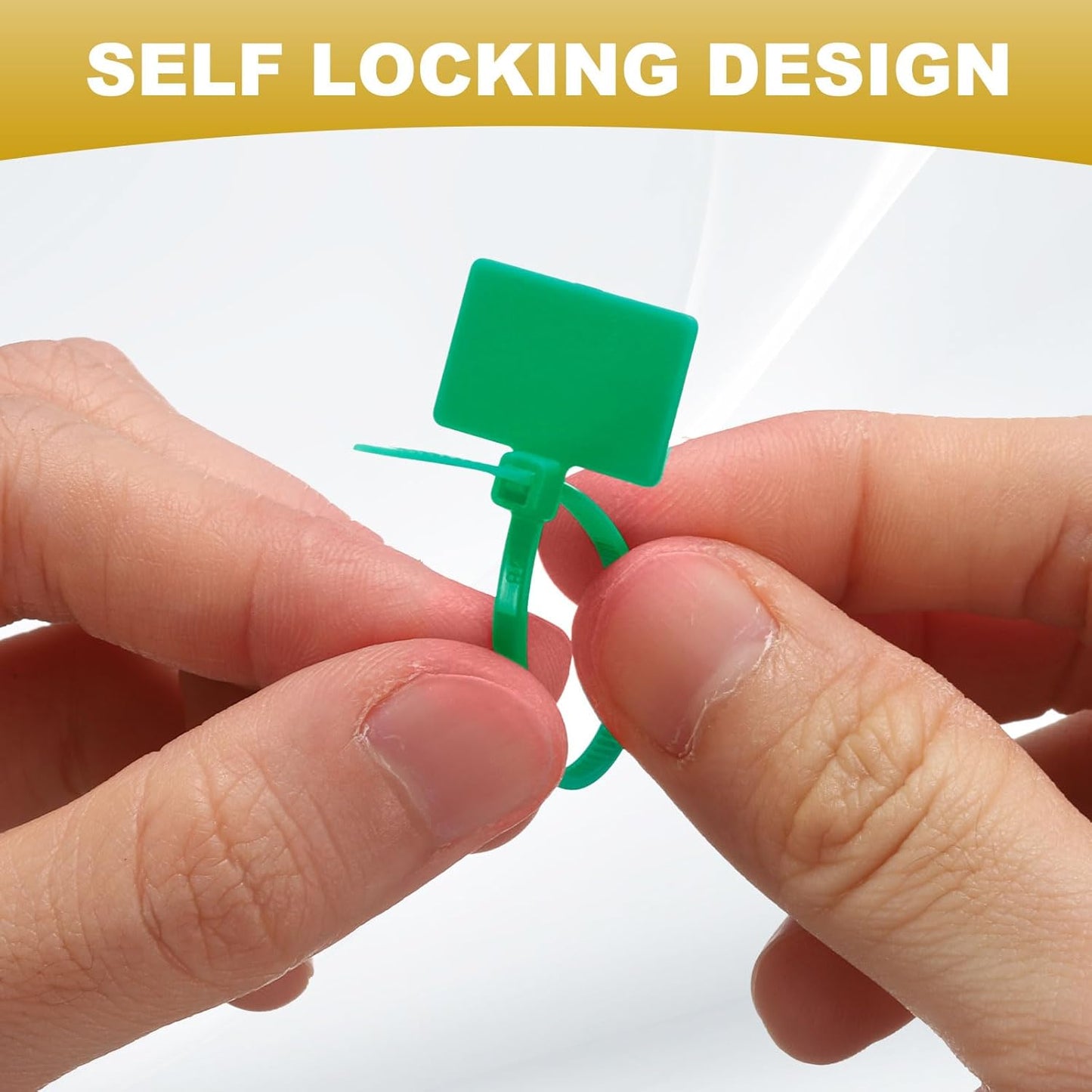 uxcell 100 Pcs Cable Label Marker Tags, Nylon Cable Zip Tie Tags 6.3 Inch Writable Self-Locking Wire Labels Zip Ties for Organization Marking, Green