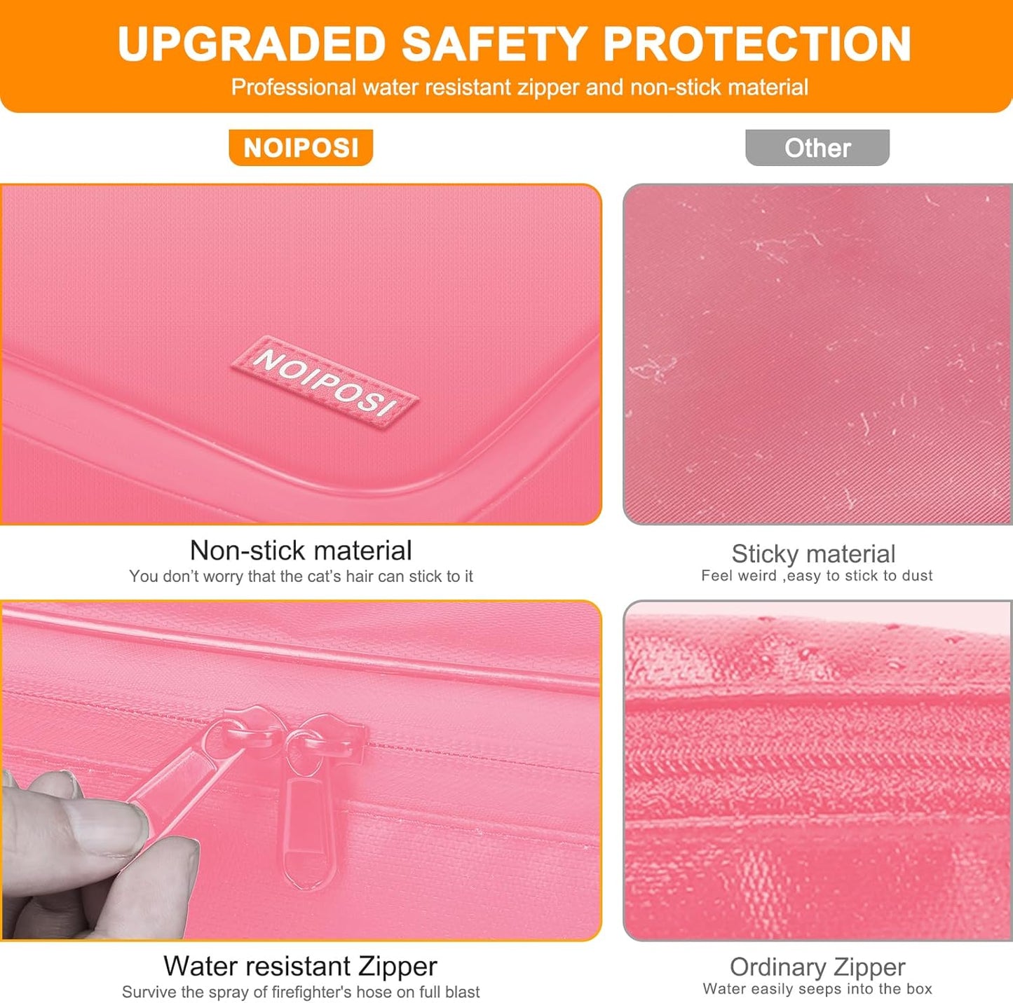 Document Organizer with 5200℉ Heat Insulated, 16.1"x11.4"x4.3" Waterproof and Fireproof Document Box with Lock, Home Strong Fireproof Safe Storage Box for Legal Size Documents and File，Pink