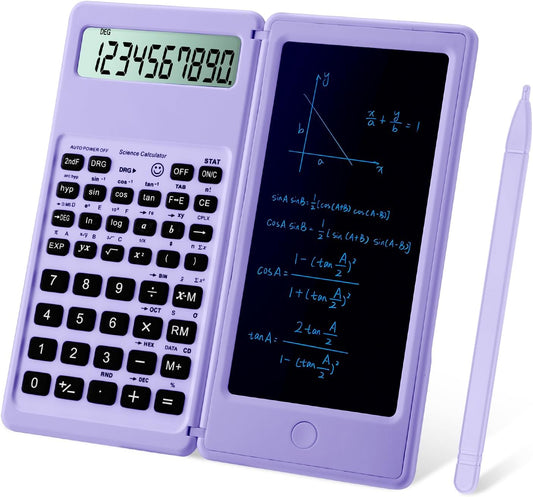 Scientific Calculators for Students, 10-Digit Large Screen, Math Calculator with Notepad, Classroom Must Haves for Middle High School Supplies & College(Purple)