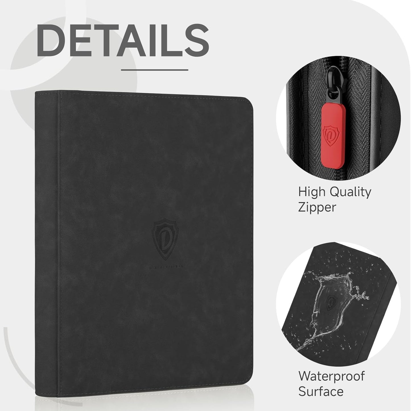 Card Binder with 1024 Cards,16 Pocket Trading Card Binder Includes 32 Page Storage Sleeves,Collection Card Album,Card Holder to Organize and Protect Cards,Black