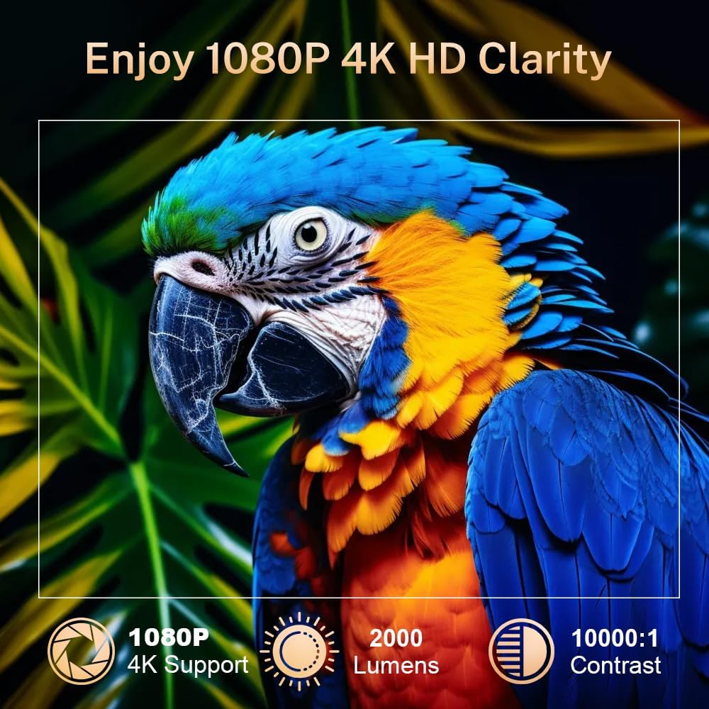 [Compatible with Netflix] Google CTS Approved Smart Projector Built-in Stream Apps Officially Licensed,4K 1080P Support,Auto Keystone Projector,WiFi 6 Bluetooth 5.4,Compatible with Android 13 OS N300