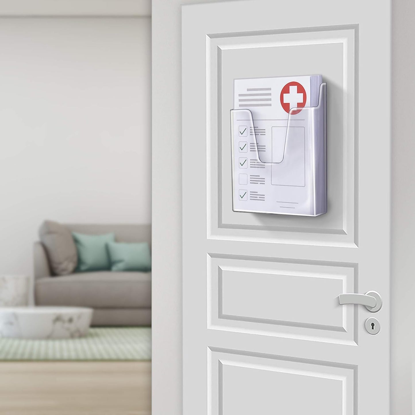 Acrimet Pocket File Holder Vertical Design Brochure Display (for Wall Mount or Countertop Use) (Removable Supports Included) (Letter Size) (Clear Crystal Color)