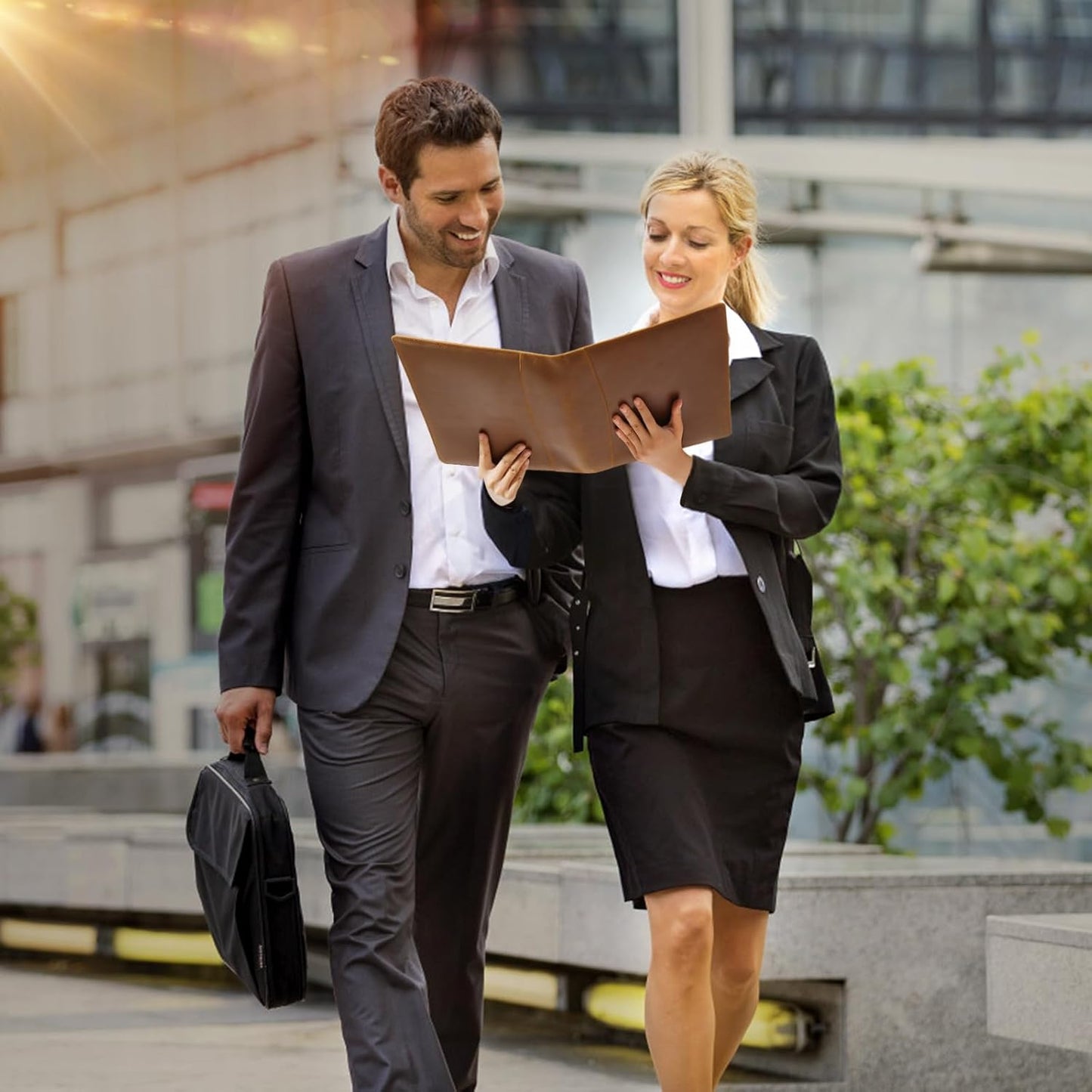 Jack&Chris Leather Portfolio, A4 Document Folder Legal Pad Padfolio, Professional Writing Letter Notepad Clipboard Sleeve Organizer, Resume Folio Binder for Men&Women,JC1823