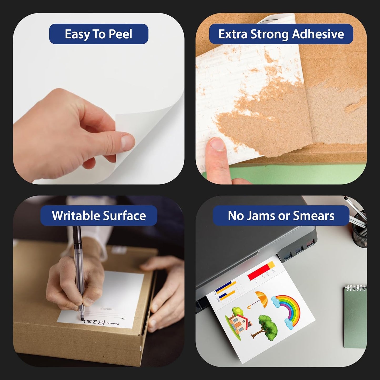 1000 Sheet (2000 Labels) | 8.5" x 11" Half Sheet Self Adhesive Shipping Labels for Laser & Inkjet Printers | Ecommerce, Address, Mailing, Labeling, Packaging