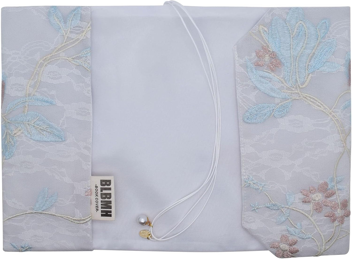 BLBMH Book Covers for Paperbacks Book Cover for Privacy Fit for 5.5x8.5 inch Embroidered Book Jacket Adjustable Book Sleeve Cover Fabric Softcover Protector for Notebook - Magnolia 8.5in