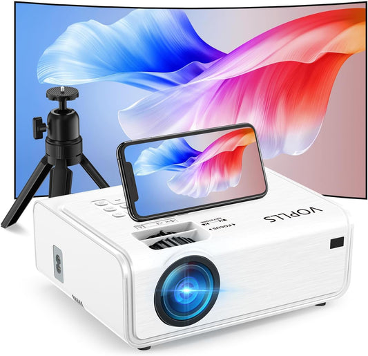 Electric Keystone Projector, VOPLLS Projector with WiFi and Bluetooth, Native 1080P Outdoor Home Theater Movie Projector, 50％Zoom, Compatible with HDMl, USB, AV, Smartphone/Tablet/Laptop (20000L)