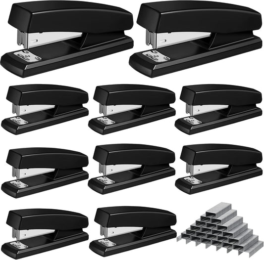 Marspark 10 Pcs Stapler for Desk Office Staplers Bulk with 6000 Staples 25 Sheet Capacity for School Office