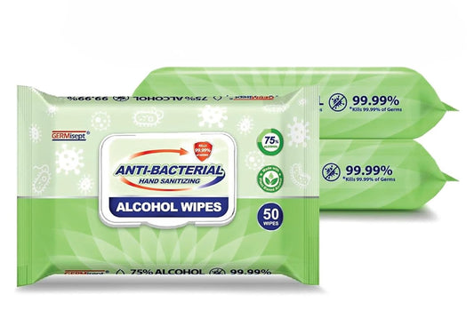 Germisept 75% Alcohol Advanced Hand Sanitizing Wipes | 50 Count per Pack x Pack of 3 = 150 Wipes