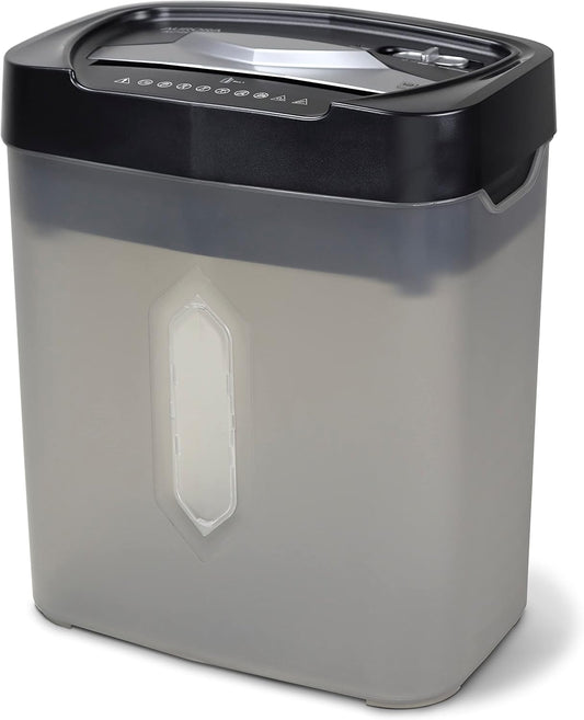 Aurora AU1232XB Anti-Jam 12-Sheet Crosscut Paper/Credit Card Shredder with 5.2-Gallon Wastebasket (Black/Semi Translucent Gray)