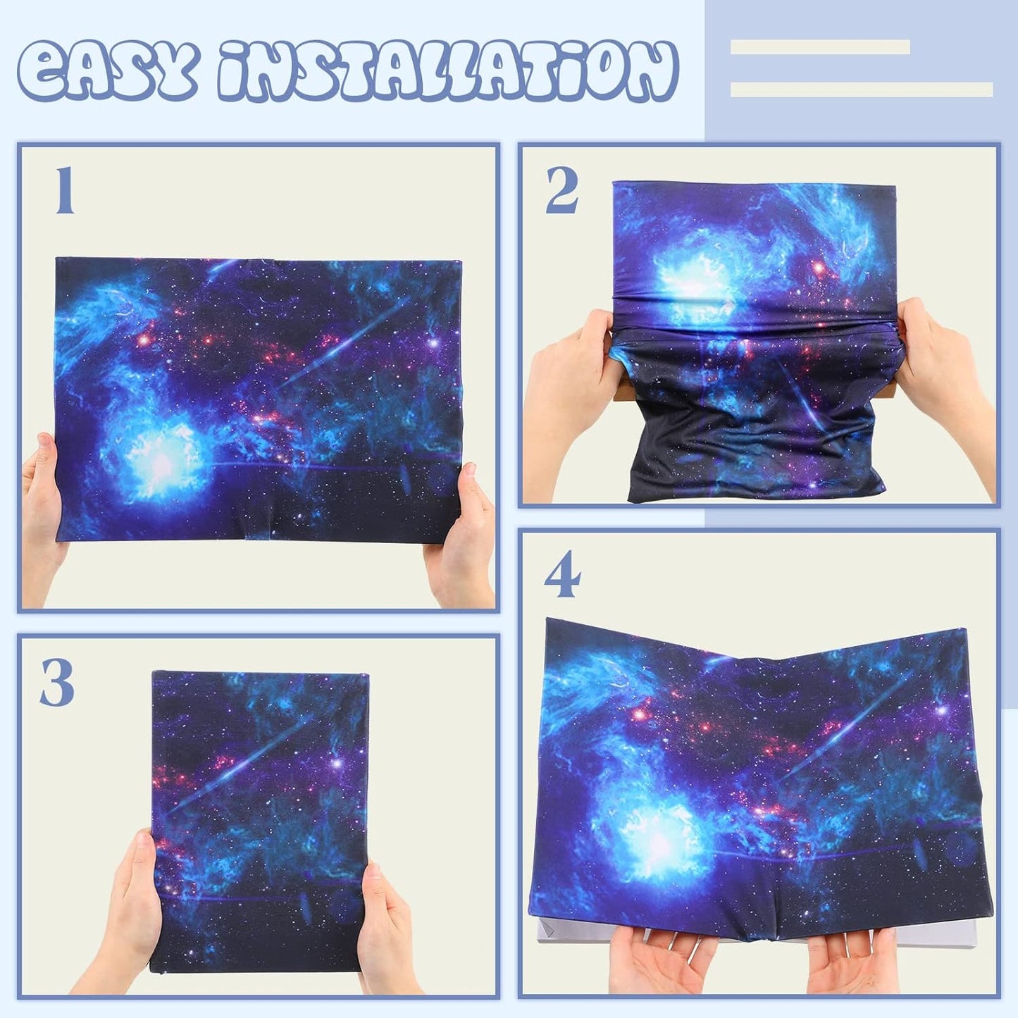 6 Pack Stretchable Book Cover Jumbo Fabric Book Covers Colorful Pattern Print Book Protector Washable Reusable Protective Textbook Cover for Hardcover Textbooks up to 9 x 11 Inch (Star Pattern)