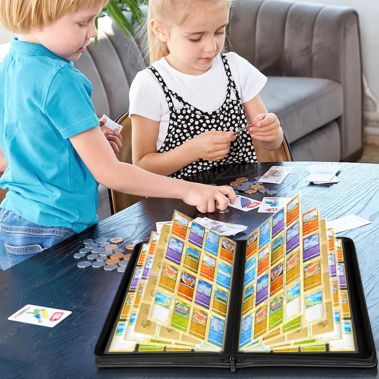 Card Binder, 720 Pockets Trading Card Binder with Sleeves Card Organizer, 12 Pocket Sports Card Holder for Game Card, Baseball Football Basketball Cards (720 Pockets)