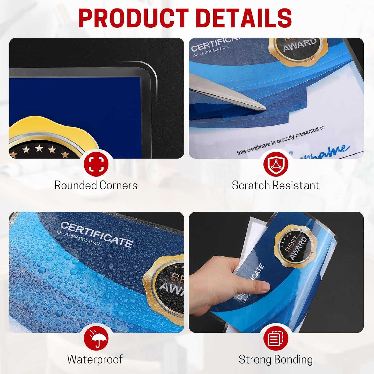 CAREGY 5 Mil Thermal Laminating Pouches (200 Pack) - 9x11.5 Inch Laminating Sheets for 8.5x11 Documents, Clear,Office & School Laminator Supplies