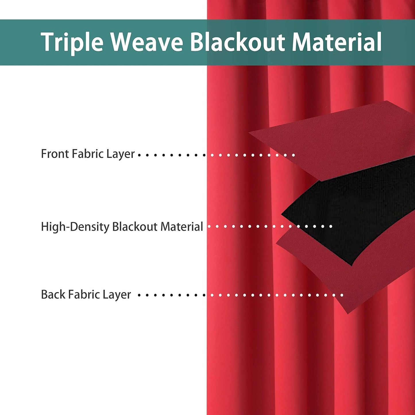 BONZER Extra Wide Room Divider Blackout Curtain Total Privacy Wall Room Darkening Grommet Curtains for Apartment, Studio, 108L x 150W Inch (9L x 12.5W ft), 1 Panel, Red