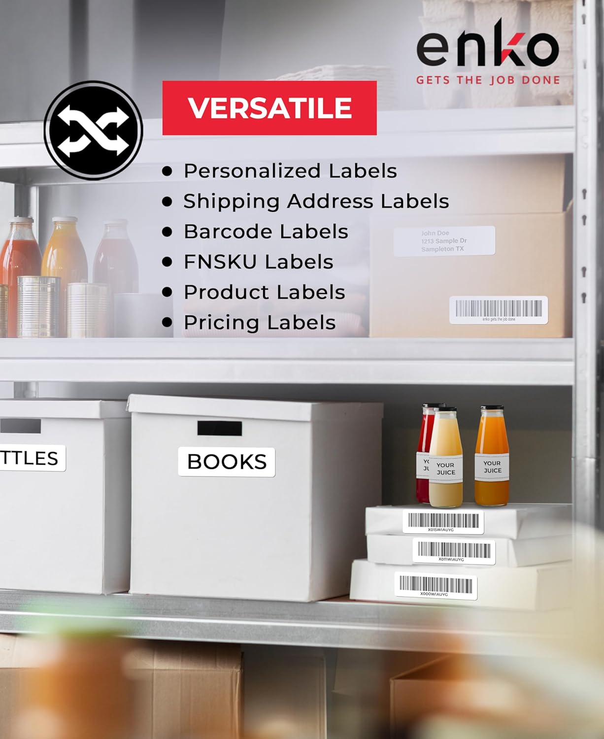 enKo Compatible for Dymo 30252 Labels (1-1/8" x 3-1/2") - Label for Dymo Labelwriter 450 Turbo Printer and 4XL - Blank White Direct Thermal Address, Shipping & Barcode Labels (24 Rolls | 8,400 Labels)