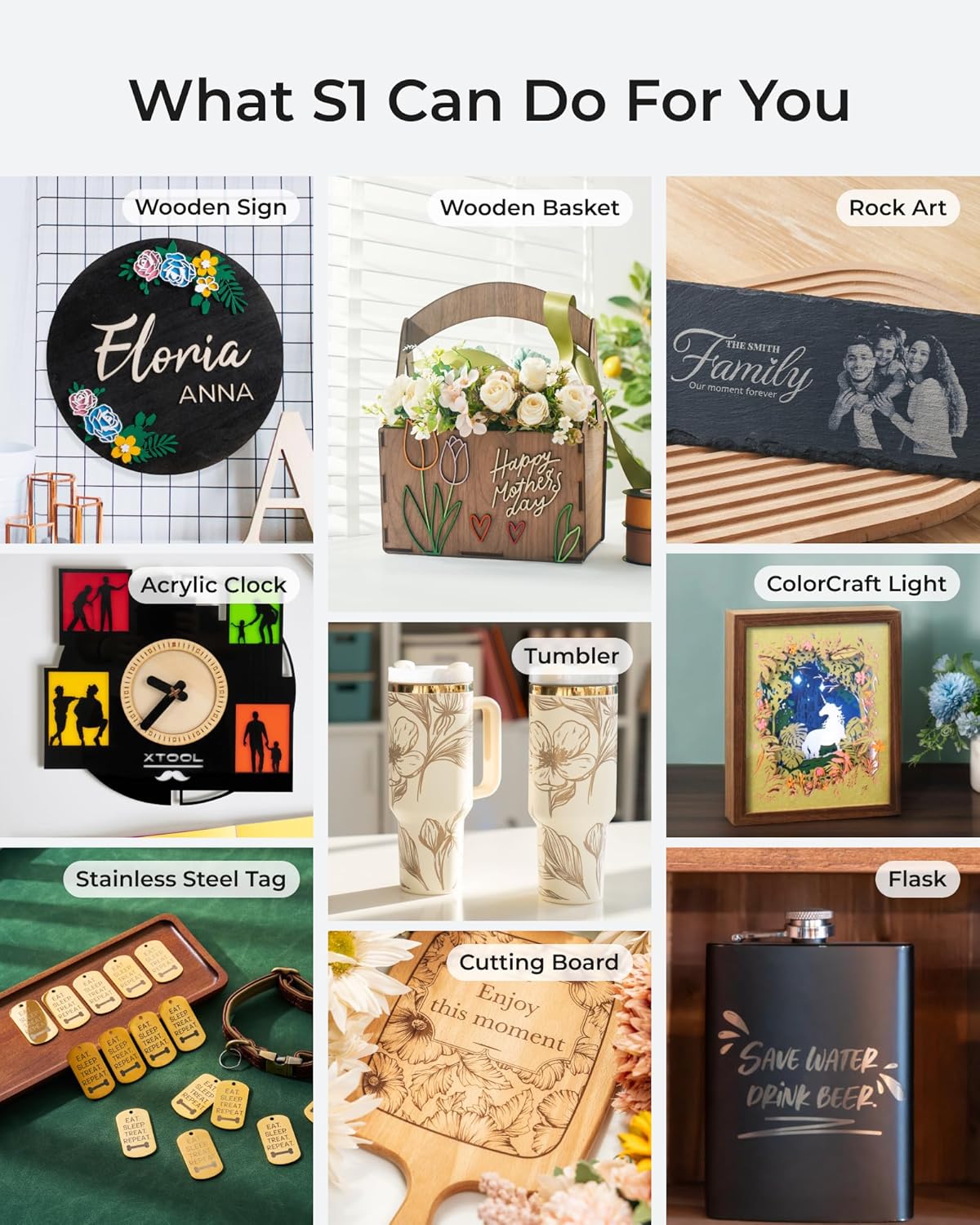 xTool S1 40W Laser Engraver and Cutter Machine with Air Assist & Honeycomb, 23.93" x 15.16" Bed Size, Beginner-Friendly, Laser Engravering Machine for Wood and Metal, Acrylic, etc. - Basic Bundle