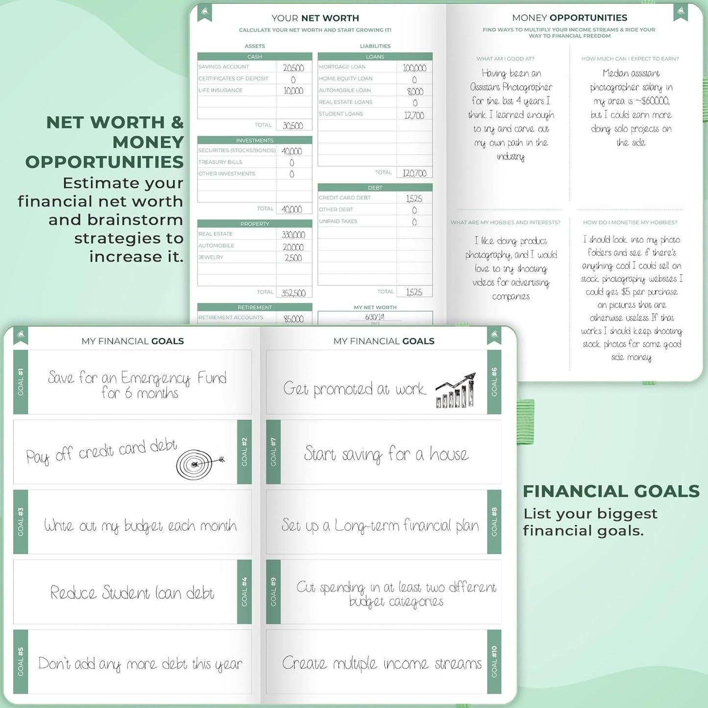 Clever Fox Bi Weekly Budget Planner – Undated Financial Organizer Book – Expense Tracker, Budgeting & Bill Notebook, A5 (Mint Green)