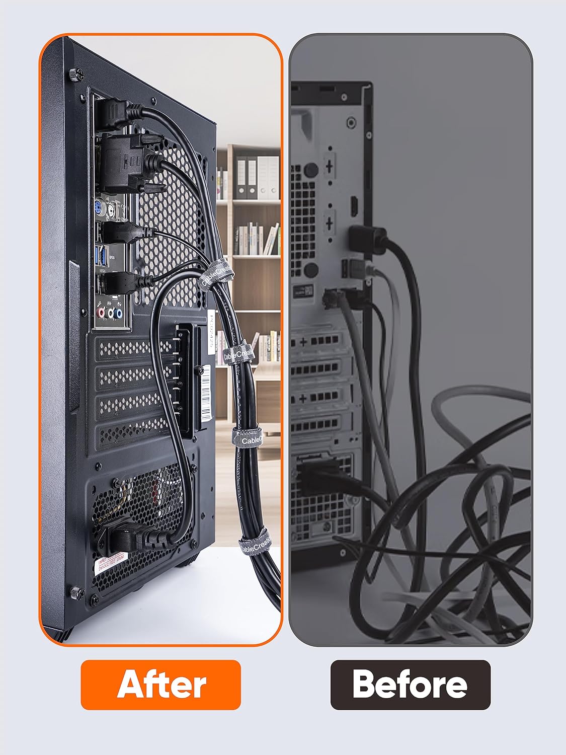 CableCreation Cable Ties 7 inch, 50PCS Reusable Fastening Organizer Cord/Tie Wrap, Nylon Adjustable Cable Management, 7 × 0.8 inch/Black