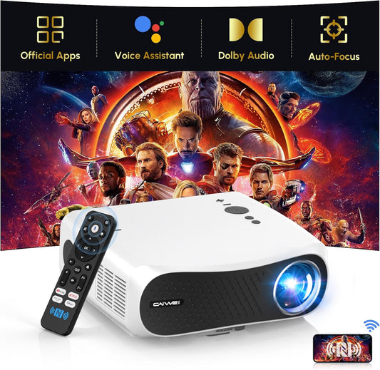 Smart Projector 4K Home Theater, 2025 Android TV Proyector with Netflix Licensed WiFi 6 Bluetooth 5.4 Dolby, Wireless LED Movie Gaming 4K Projectors Auto Focus HDR10+ HDMI ARC 1700ANSI Voice Control