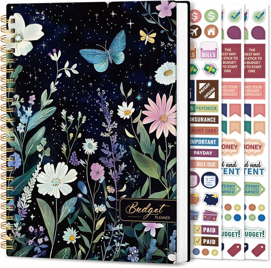 Aesthetic Budget Planner - Monthly Finance Planner with Expense Tracker, Undated Bill Organizer, Budget Notebook to Manage Your Finances, Account Budget Book with Colorful Pattern - Celestial Garden