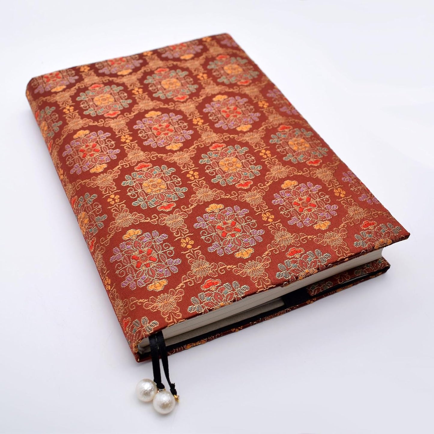 BLBMH A5 Book Covers for Paperbacks Fit for 5.5x8.4 inch Adjustable Book Sleeve Cover for Women Over 15 Soft Cloth Protector for Novels Notebook Journal - Flower Red