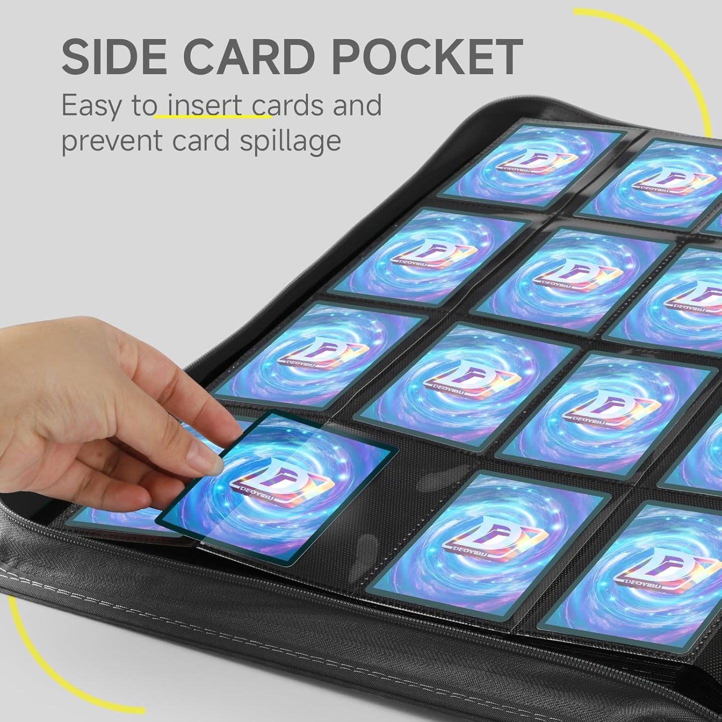 Card Binder with 1024 Cards,16 Pocket Trading Card Binder Includes 32 Page Storage Sleeves,Collection Card Album,Card Holder to Organize and Protect Cards,Black