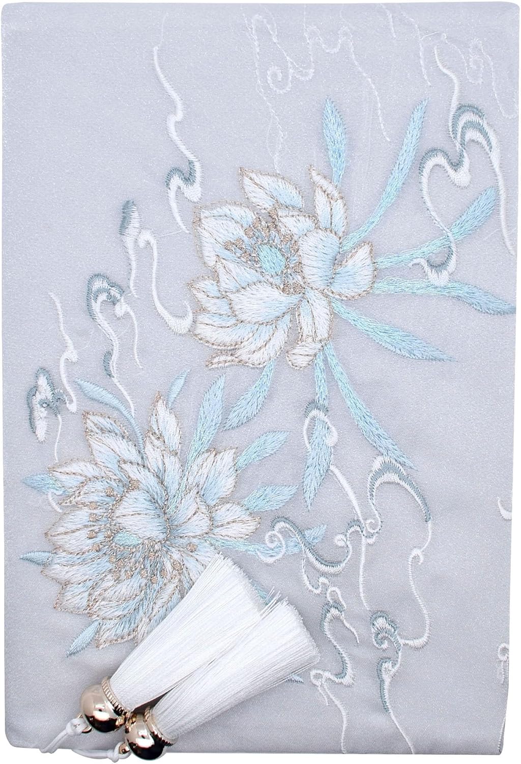 BLBMH Book Covers for Paperbacks Book Cover for Privacy Fit for 5.5x8.5 inch Embroidered Book Jacket Adjustable Book Sleeve Cover Fabric Softcover Protector for Notebook - Epiphyllum 8.5in