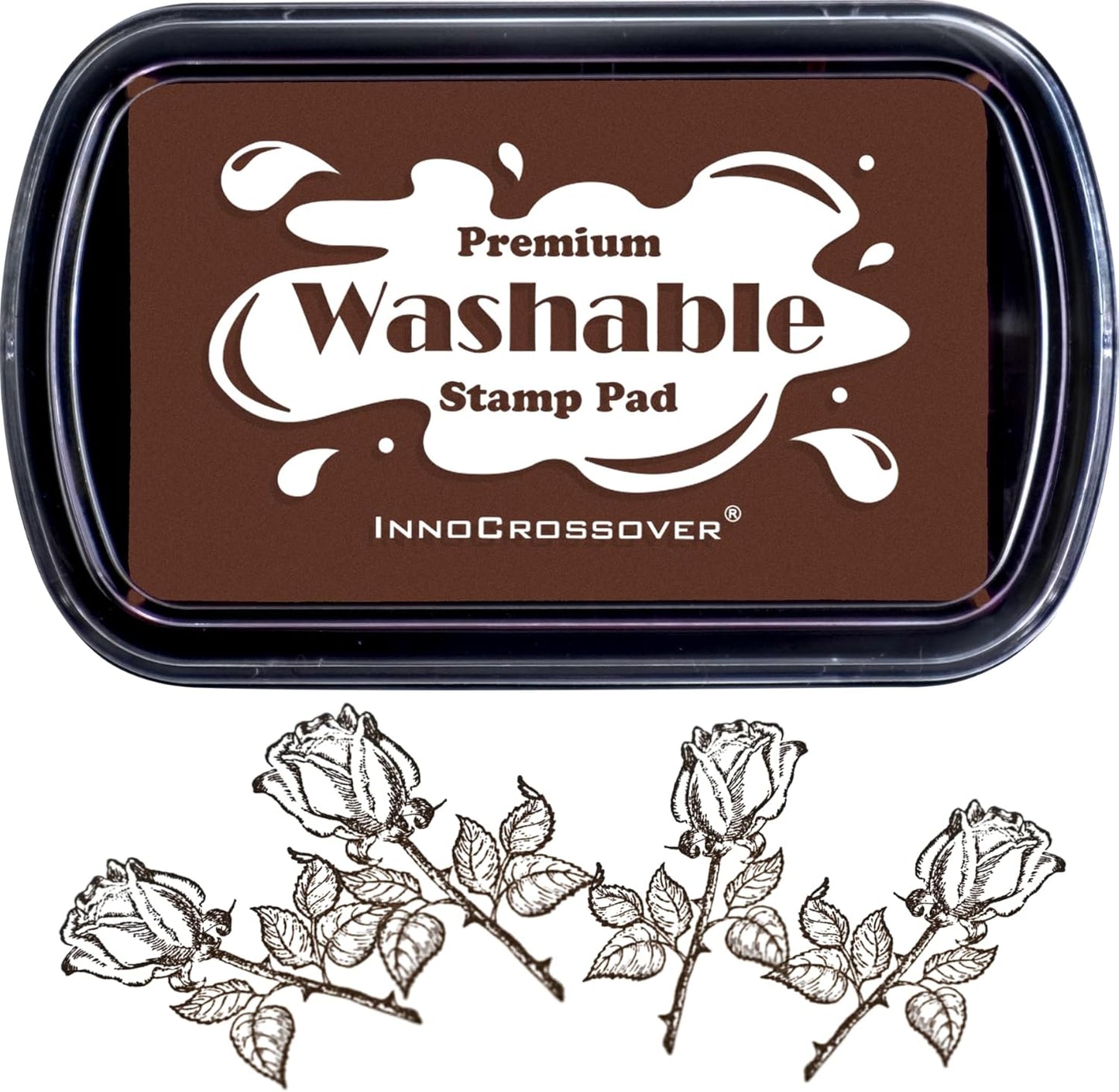 Washable Ink Pad, Best Stamps for Kids, Kids Crafts, Paw Print Kit, Baby Footprint Kit, Stamp Pads on Scrapbooking, Fingerprint Ink Pad, Easy to Wash Off Skin| Large | Safe Non-Toxic (Wood Bark)