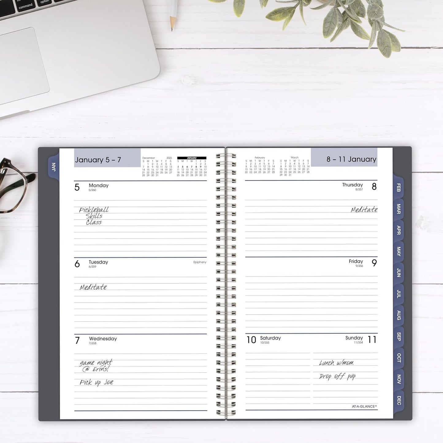 AT-A-GLANCE 2026 Planner, Weekly & Monthly, 5" x 8", Small, DayMinder, Gray (GC2000726)