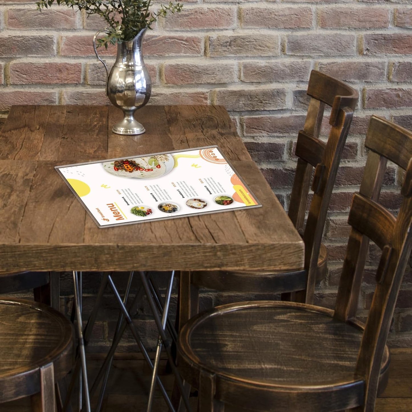 Transparent Sleeves 8.5x11 for Document Paper,Rigid Plastic Information Holders Accommodates 8x10 6PCS,Adhesive Magnet Sheet Included